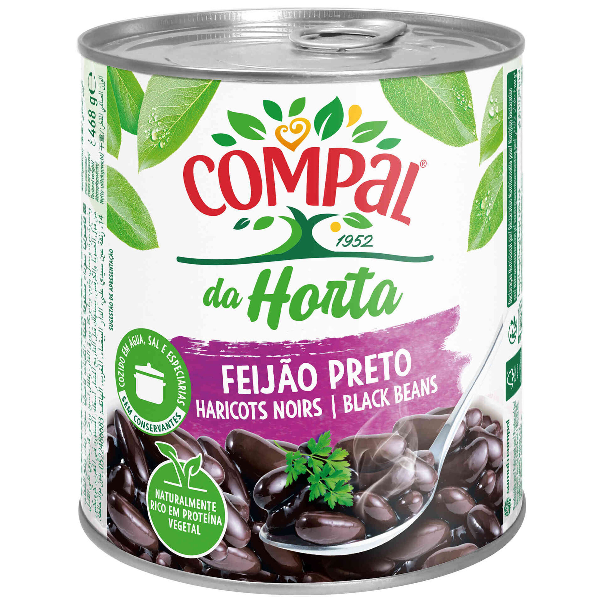 Feijão Preto Cozido Compal da Horta