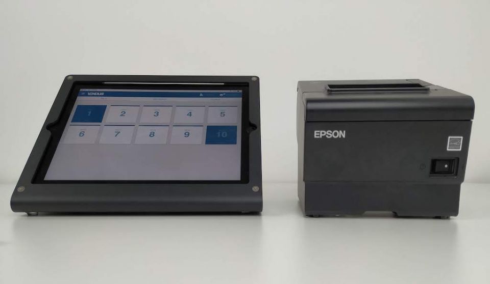 Ipad com a versão restaurante Vendus