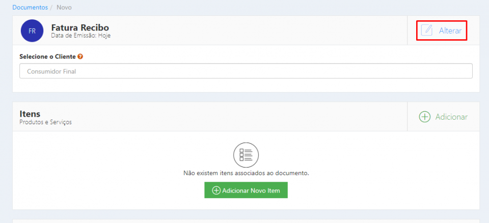 Alterar Documento no Backoffice