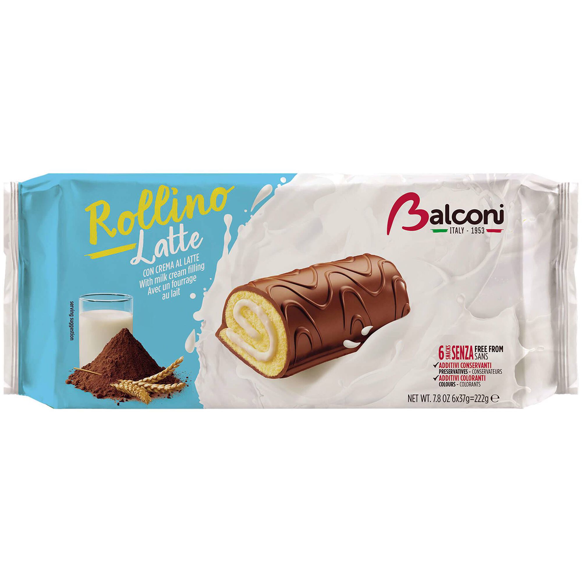 Bolo Rollino com Recheio Creme de Leite e Cobertura Chocolate
