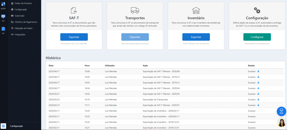 Configurar Utilizador no Vendus - Passo 1