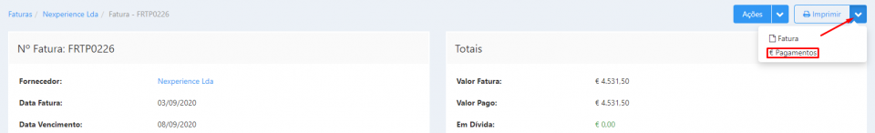 Imprimir pagamento compra