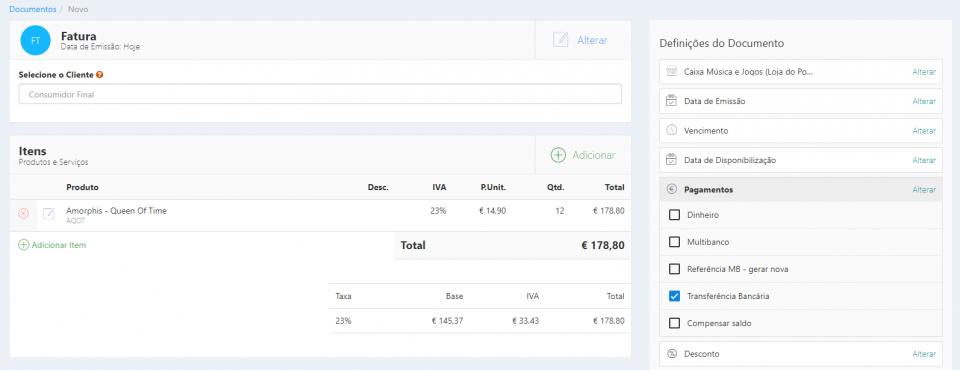 Selecionar Método de Pagamento - Office