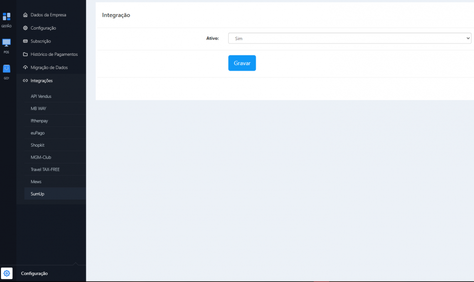 Backoffice - Ativar SumUP