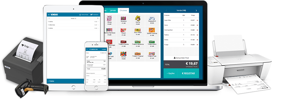 Software de facturação compatível com Impressora Talões, Tablet, Smartphone, Portátil, Impressora A4 em Windows, Mac, Linux, Android, IOS