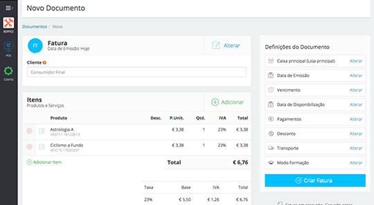 Backoffice - Criação de Documento