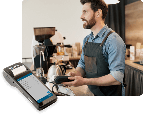 Homem a utilizar o Vendus com o Xprint da x64