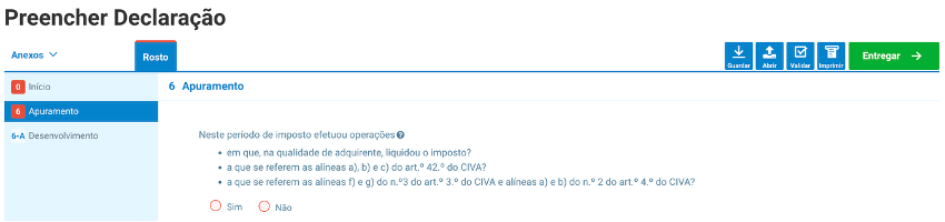 quadro 6 da declaração periódica de IVA